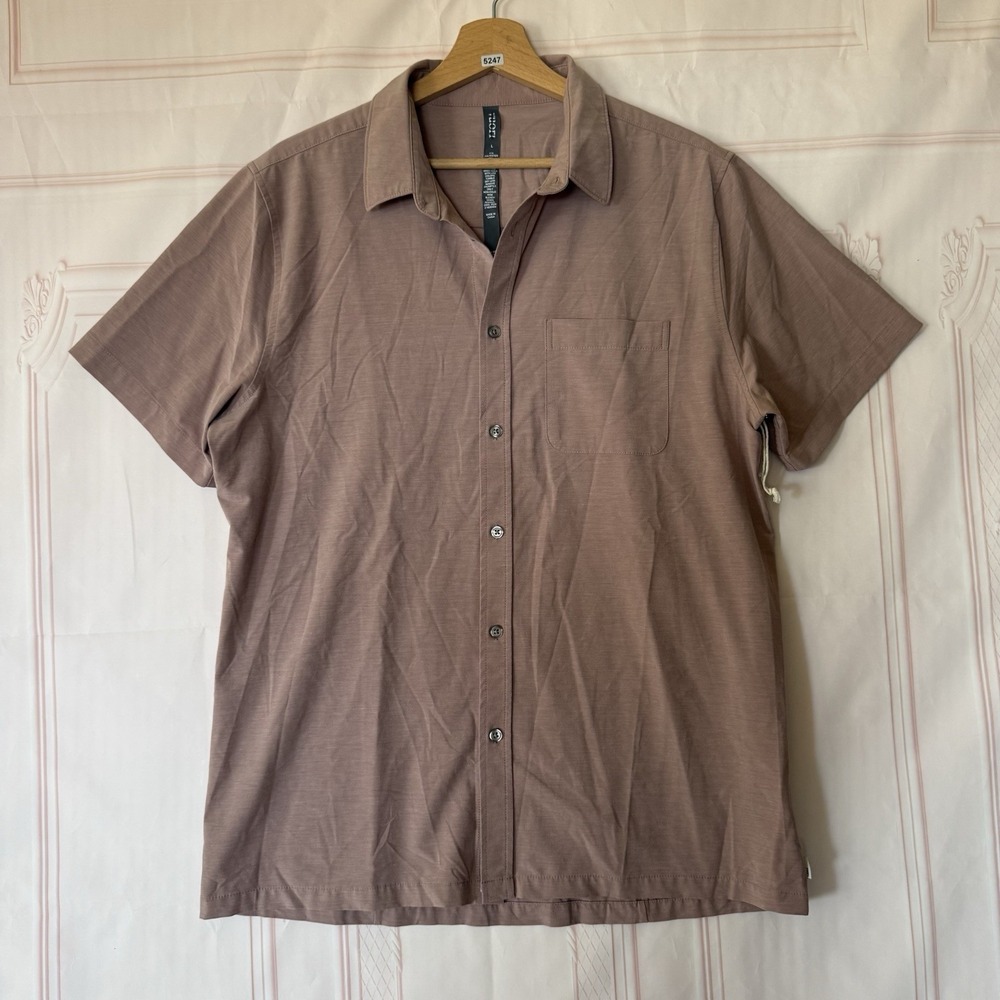 Vuori Bridge Button Down Shirt Short Sleeve Dusty Clay Men's Large V184 NWOT